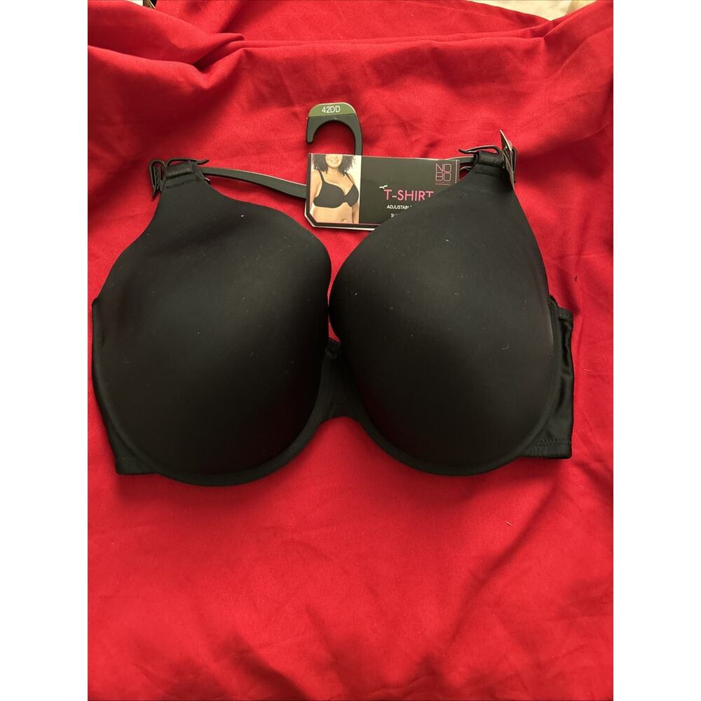 Women’s 42DD Tshirts Adjustable Straps Supportive Fit Black NWT NOBO